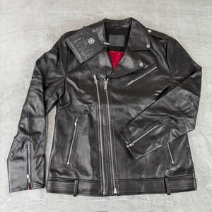 Cadogan Apollo Leather Jacket Mens Medium Black Napa Lambskin w/ Extension NWT
